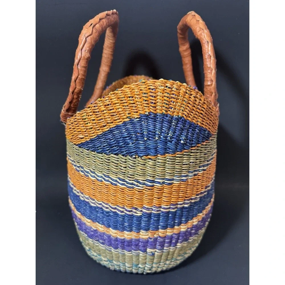 African Bolga Basket U Shopper Tote Basket